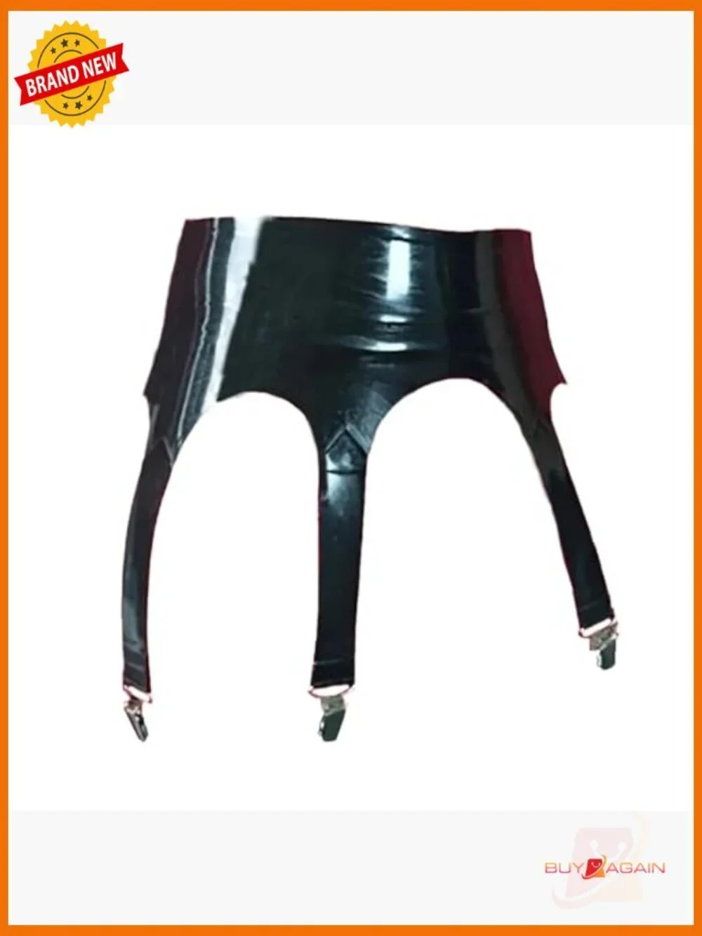 Handmade Latex Garter Belt with 6 Straps, High Waist, Cosplay Accessory